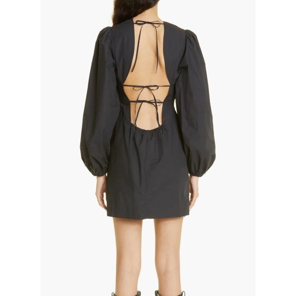 NWOT Ganni FW23 Bare Back black Mini Dress SIZE 38/M - www.disolcolor.com